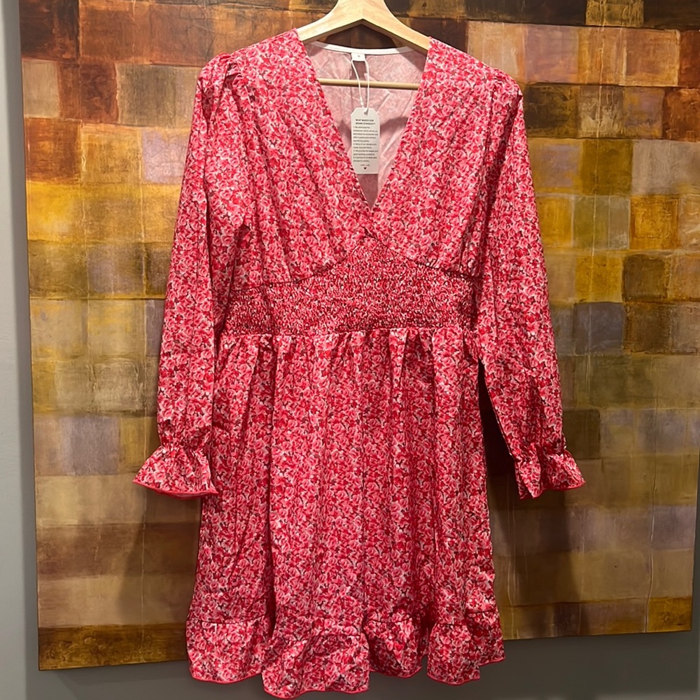 Made with Love Floral Silky Flirty Dress